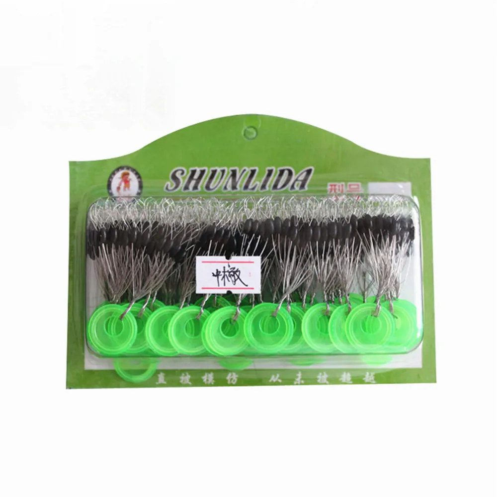 10 Group 60 PCS Green Rubber Stopper Fishing Line Resistance Fishing Equipment Beans Space Not To Hurt The Vertical Line Beans