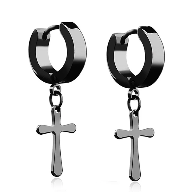 Модные ювелирные изделия мужские серьги Brincos серьги из нержавеющей стали крест мужские украшения панк Рок Бегемот серьги