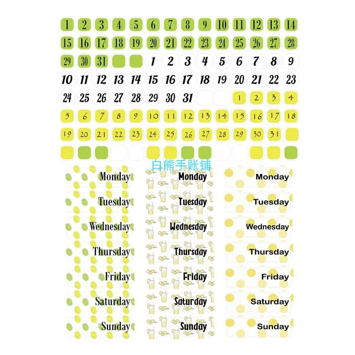 1 шт. милый цвет номера ежедневно \ еженедельно \ ежемесячно \ годовой цикл планирования стикер s DIY Ablum дневник в стиле Скрапбукинг Канцелярские Принадлежности для наклеек - Цвет: see chart