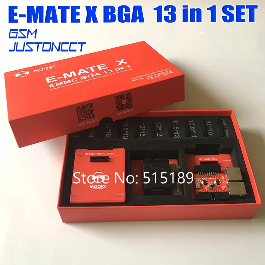 Новейшая модель; эмате коробка E-mate X памяти на носителе EMMC BGA 13 в 1 Поддержка BGA100/136/168/153/169/162/186/221/529/254 для легкий JTAG плюс UFI коробка