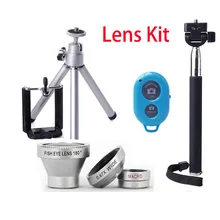 Foleto монопод селфи палка штатив+ blutooth пульт дистанционного управления объектив Комплект Магнитный 3 в 1 объектив 180 Рыбий глаз для Apple iPhone 6 5 5S