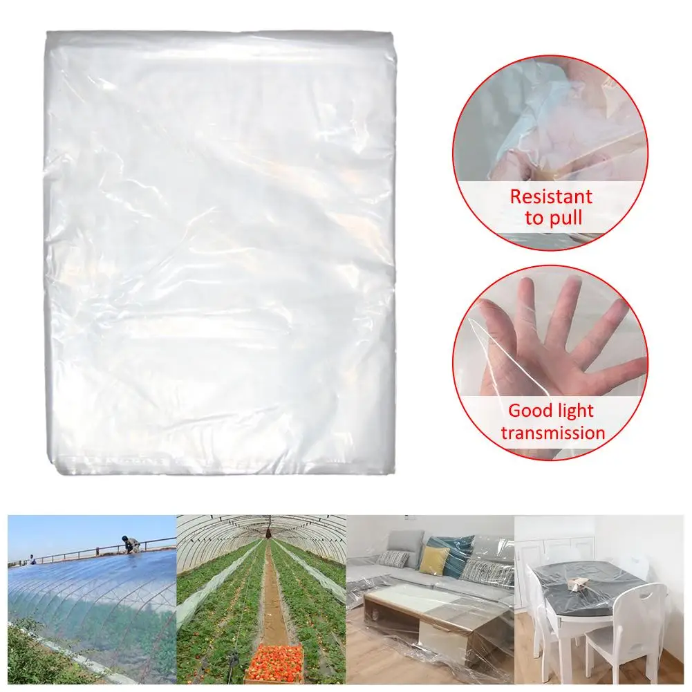 60UM Greenhouse Transparent Plastic Film Dustproof Sealing Antifreeze Film Cover For Plants Furniture