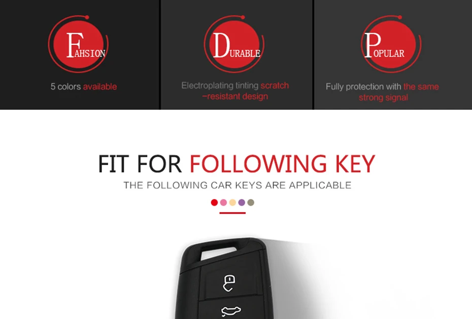 Key Bag Case Cover Rings For Volkswagen VW (3)
