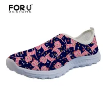 FORUDESIGNS/Милая обувь с плоской подошвой для девочек; женские летние женские лоферы с рисунком кота; пляжная обувь без застежки; Mujer