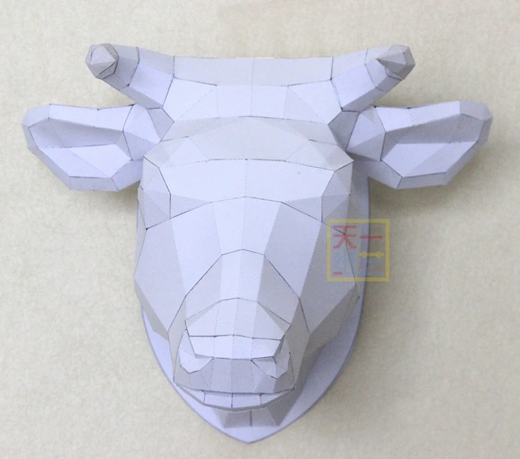 Bullhead Бумажная модель Сделай Сам гостиная настенные декорации животное художественное моделирование подарки с головой украшения