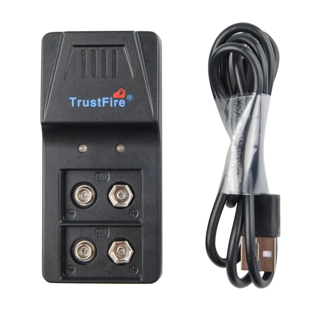 Trustfire 9VBC01 интеллектуальное зарядное устройство 2 слота 9 в Li Ion Ni MH с портом Micro