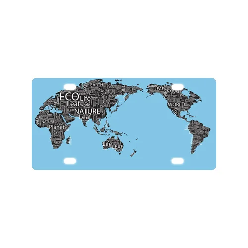 Fashion Custom Vintage Style World Map Metal Car License Plate Cover 12 x 6 | Автомобили и - Цена: 