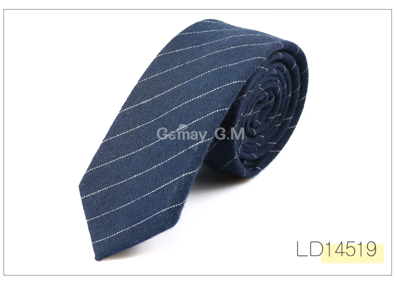 New Fashion Mens Ties Cotton Necktie for Men Causal Stripe Tie For Man Bussines Corbatas Bridegroom Party Slim Neckties - Цвет: LD14519