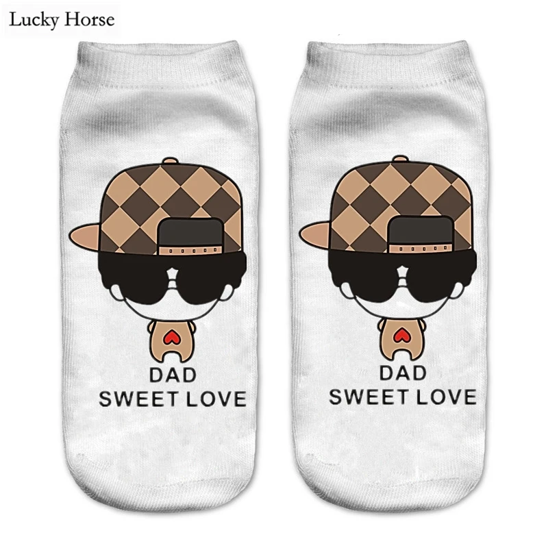 5 pairs Emoji Print 3D print ankle women socks socks cheap US SELLER