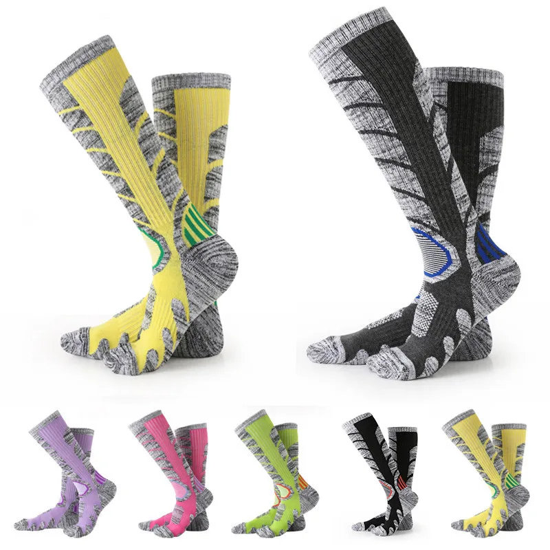 1Pair Winter Warm Men Women Thermal Skiing Socks Thick Cotton Sports Snowboard Cycling Skiing Soccer Socks Leg Warmers Long Sock