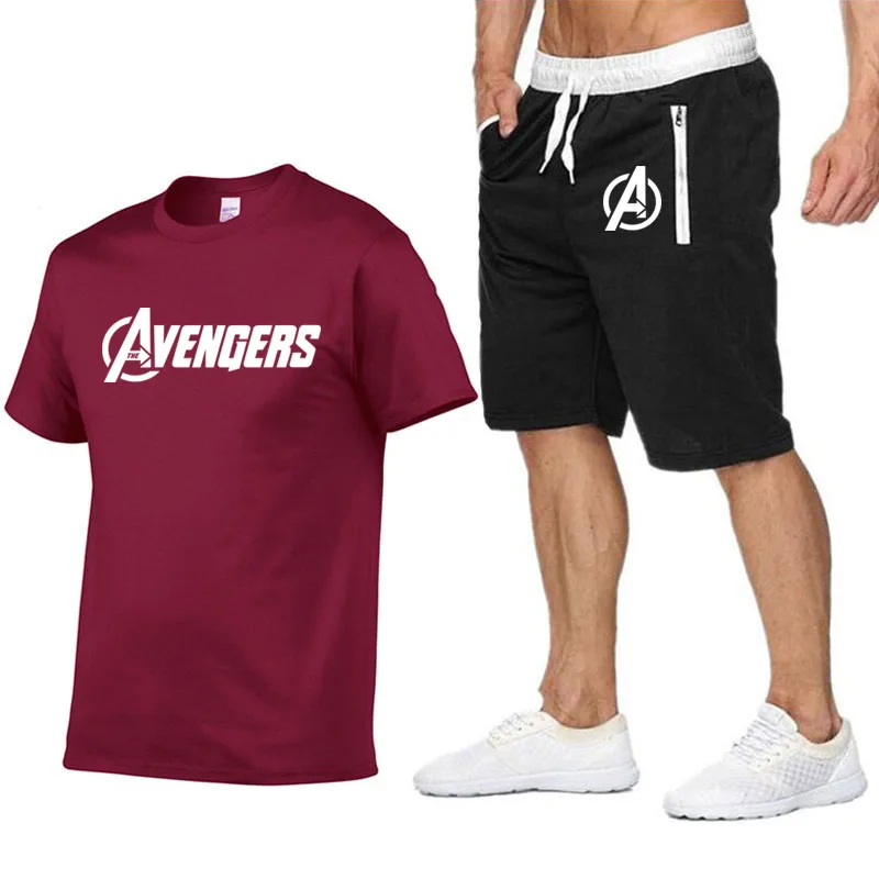 Модная футболка Marvel Avengers4 Мужская/Женская + шорты повседневный спортивный костюм