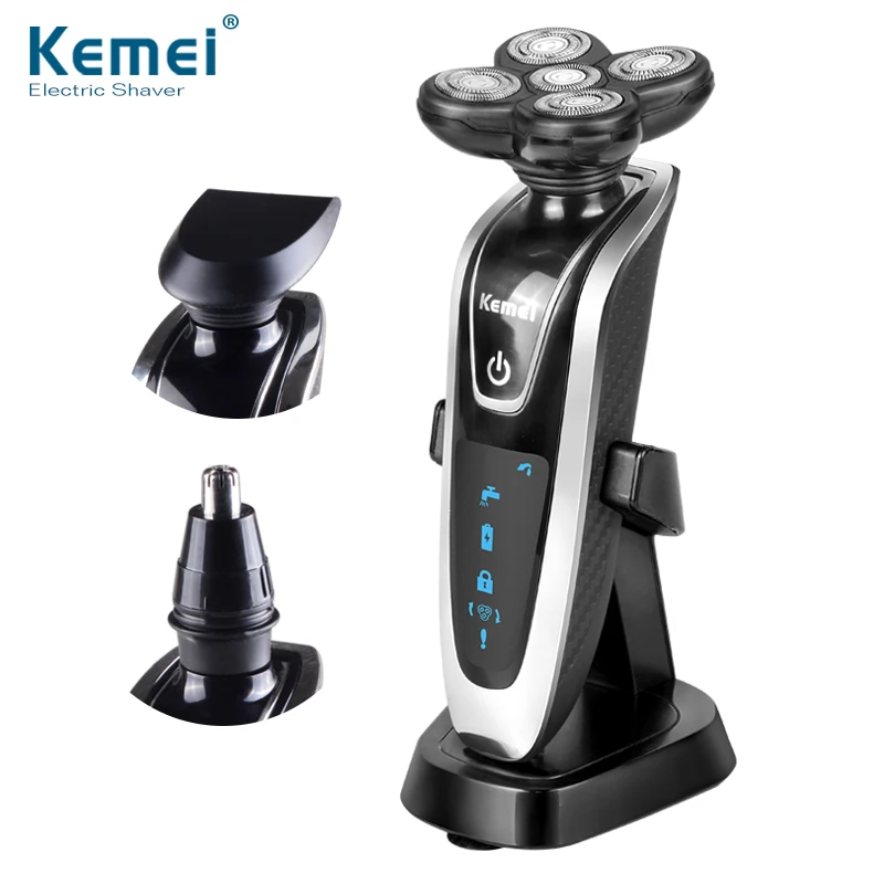 3 in 1 Washable Rechargeable Electric Shaver Waterproof IPX7 Triple