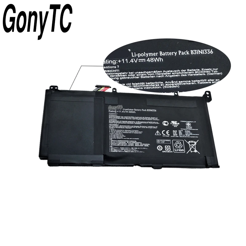 GONYTC Original B31N1336 Laptop battery for ASUS VivoBook C31-S551 S551 S551LB S551LA R553L R553LN R553LF 3cell Li-polymer GONYTC Original B31N1336 Laptop battery for ASUS VivoBook C31-S551 S551 S551LB S551LA R553L R553LN R553LF 3cell Li-polymer