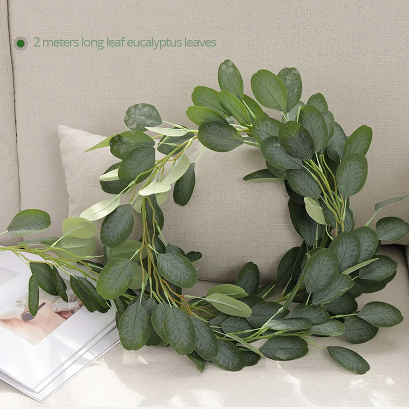 Листья эвкалипта растения искусственные, свадебные украшения зелень Гирлянда Декор для дома Свадебная вечеринка поставки