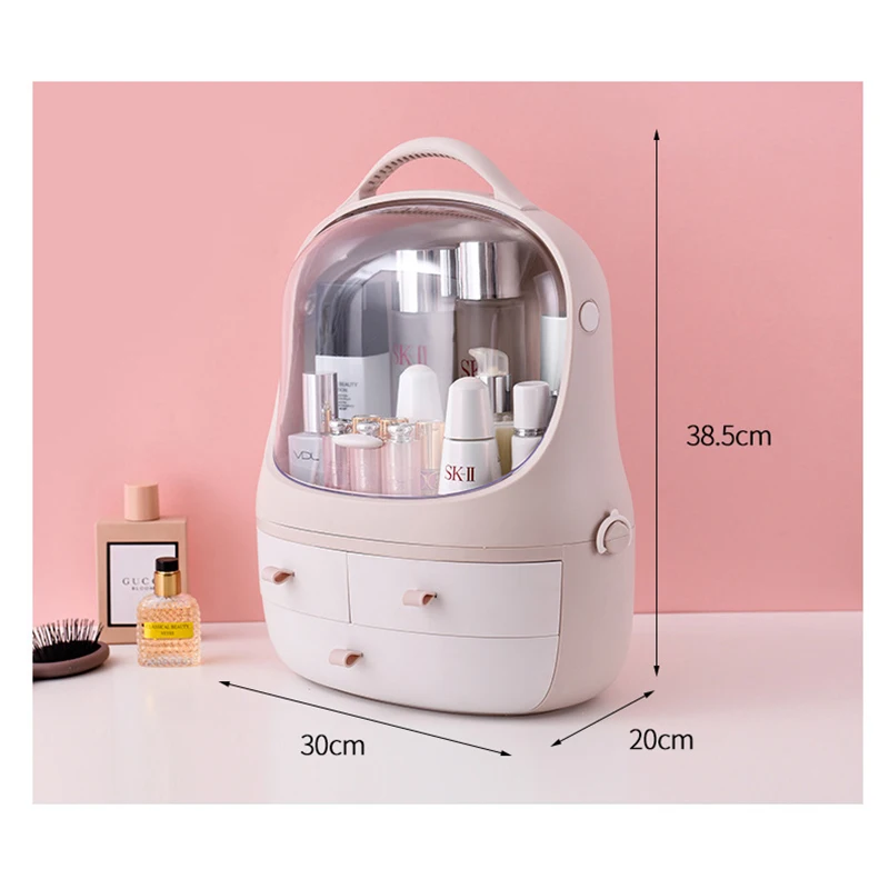 Creative Portable Cosmetic storage box dust rack dressing table desktop skin care products lipstick box mask  cosmetic storage