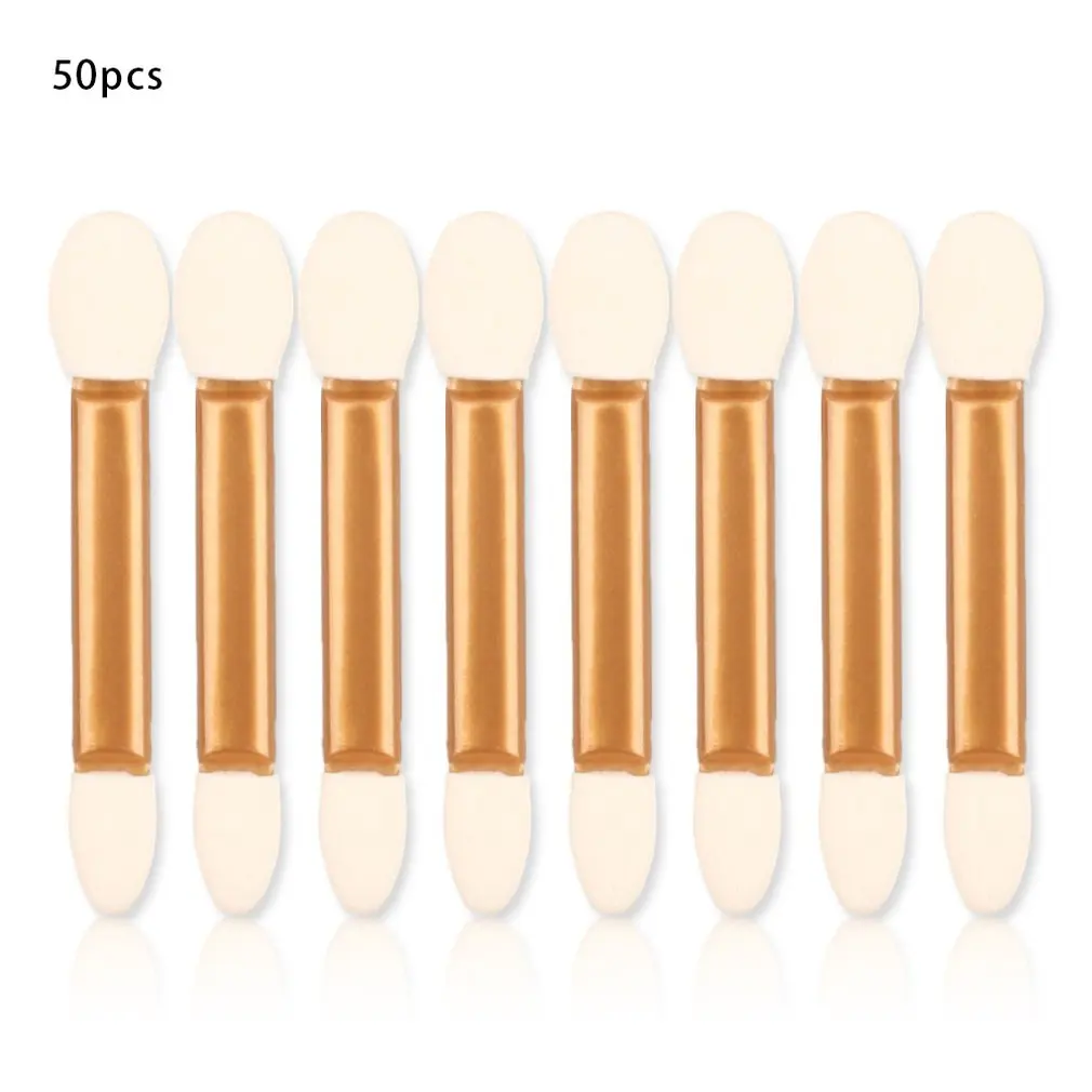 

50PCS/SET Soft Eyeshadow Applicator Pro Sponge Double Head Make Up Supplies Portable Eye Shadow Brushes Powder Brush