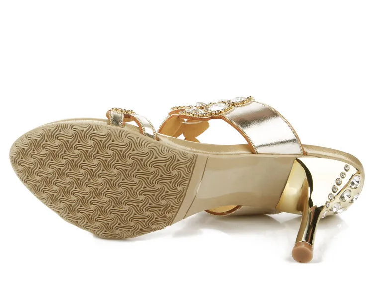 2016 Summer High Heel Stiletto Slippers New Diamond Korean Discount Luxury Casual Elegant Sandals Women Shoes-9