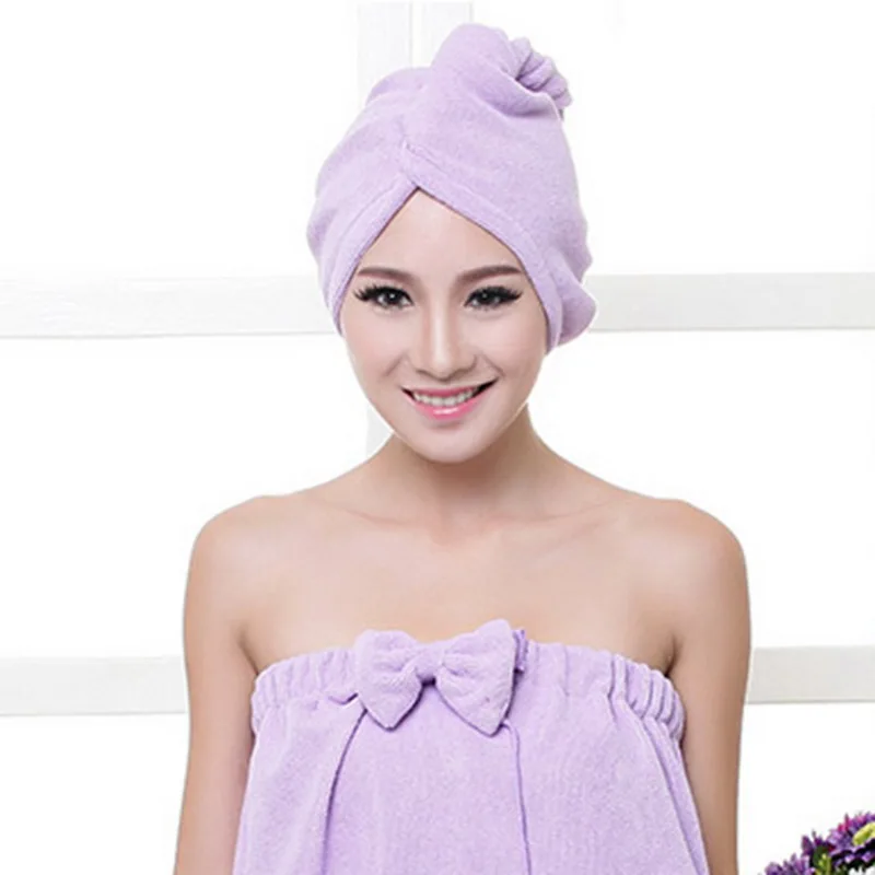 

Urijk Quick Dryer Microfiber Fast Drying Towel Wrap Turban Hat Absorbent Shower CapWomen's Microfiber Bath Towel Hair Dry Hat