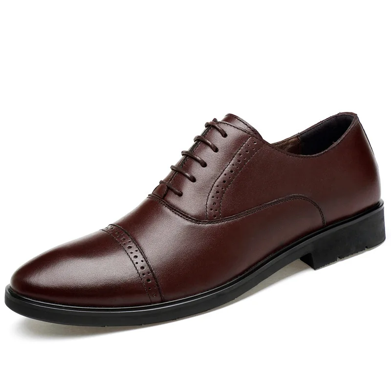 

Four Seasons Man Head Cowhide Shoe Leisure Time Work Genuine Leather Correct Dress Will Shoes