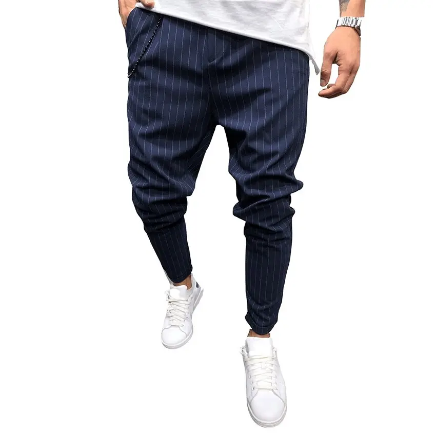 2019 Spring New Fashion Men's Casual Suit Pants Streetwear Stripes Casual Slim Fit Trousers Male Pants 2019 Spring New Fashion Men's Casual Suit Pants Streetwear Stripes Casual Slim Fit Trousers Male Pants