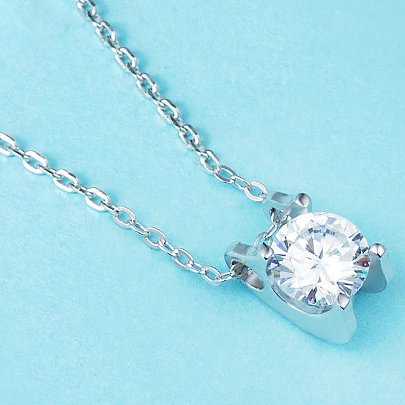 

Liffly Fashion S925 Sterling Silver Zircon Necklace Charm Women Wedding Party Gift Exquisite Jewelry Packaging