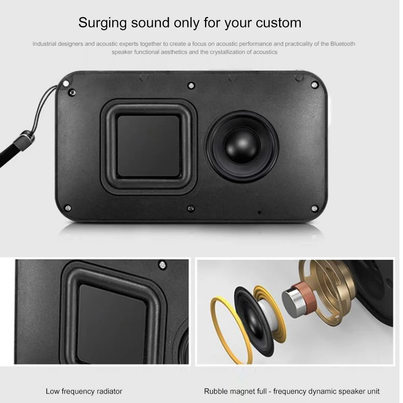  FERISING Power bank With Bluetooth Speaker 5000mah External Battery Portable 19Wh USB Sound Powerba