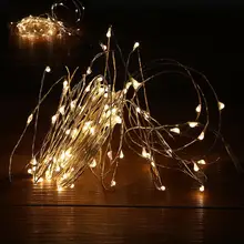 33 футов теплый белый медный провод светодиодный звездный свет 12 В DC Светодиодный свет шнура с 100 Индивидуальный Светодиодный s