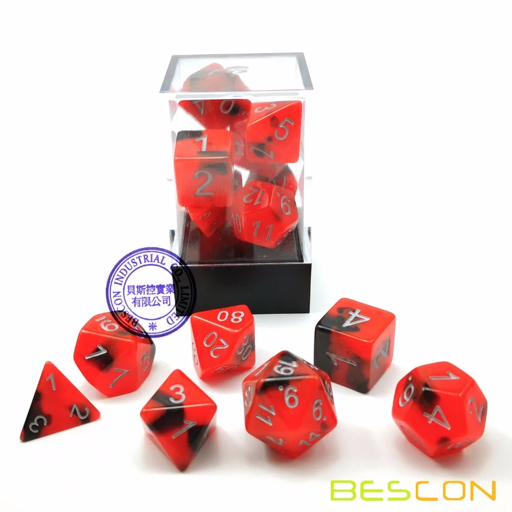 Bescon двухцветные Светящиеся в темноте многогранные кубики набор горячих камней
