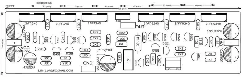 L15 Собранный FET Усилитель мощности доска IRFP240 IRFP9240 2 канала DIY LJM