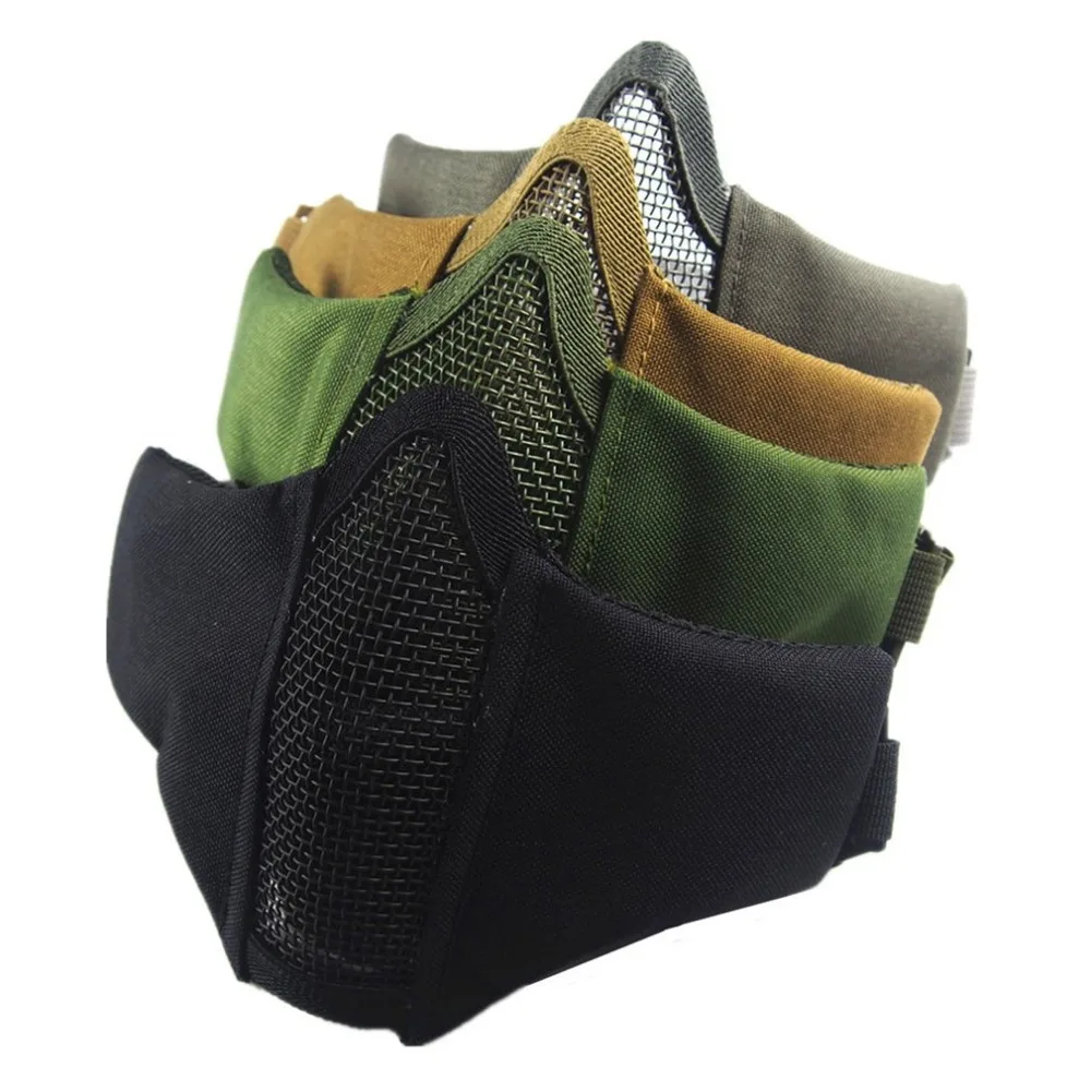 

Half Face Protective MESH Mask Airsoft Field Wargame Tribal Chief Mask Net Mesh Hunting Tactical Airsoft Mask Cs Foam inside