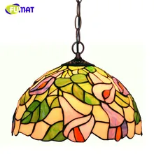 FUMAT Lâmpadas De Pingente De Vidro Manchado estilo Europeu Luzes De Vidro Da Arte Para Sala de estar Bar Cozinha LEVOU Decorativo Lâmpadas De Pingente De Vidro