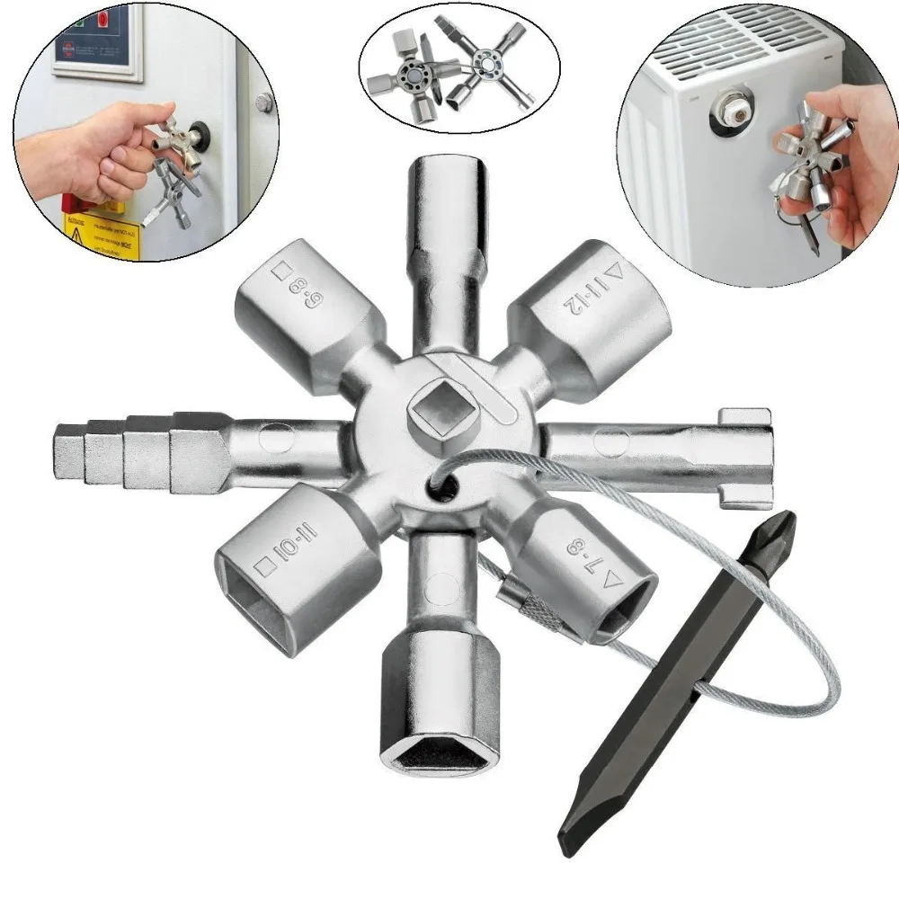 

Multifunctional Marine Tools Key Universal Control Cabinet Key Torque Wrenches Cross Key With 11 in 1 CNC Key Train Door Key