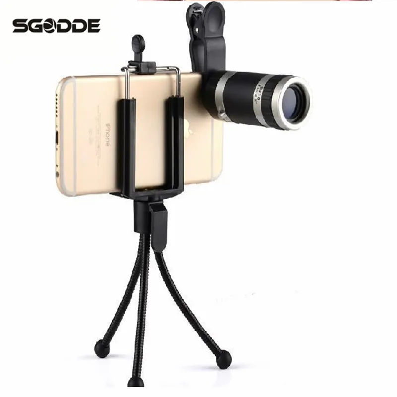 

SGODDE 8X Optical Telescope Camera Lens Clip-on Tripod Clip For Mobile Phone High-definition Vision Portable Monoculars