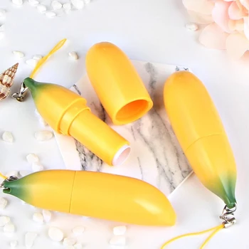 

Empty Banana Design Lipstick Tube Cute Creative lip Balm Bottle For Child Gift Cosmetic Container Tube