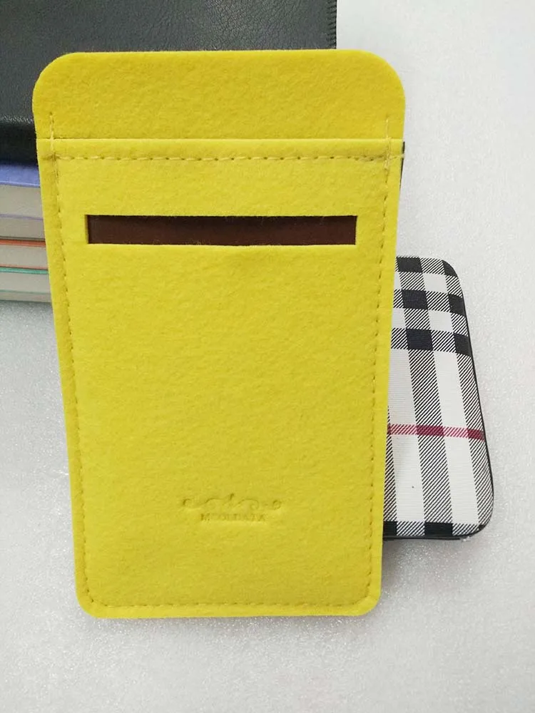 Фетровый чехол Mcoldata для xiaomi mi power bank, 10000 мА/ч, 2 pro, чехол pineng Rock 10000 power bank, Мягкий тканевый чехол, карман для карт - Цвет: Цвет: желтый