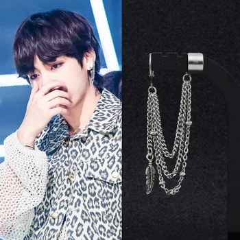 

KPOP DNA Korean V New simple jewelry 1 Pair Bangtan Boys Album JIMIN Wing Stud Earrings Stainless steel Earrings Jewelry Fashion