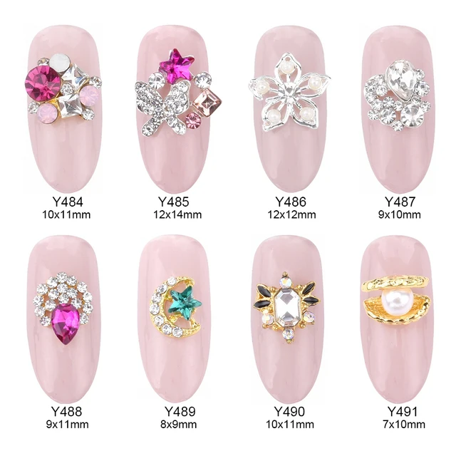 10pcs Alloy Glitters Nail Gems Drop Str Art Gold Clamshell 10pcs Alloy Glitters Nail Gems Drop Str Art Gold Clamshell Autocollant Para Unha Arte Moon