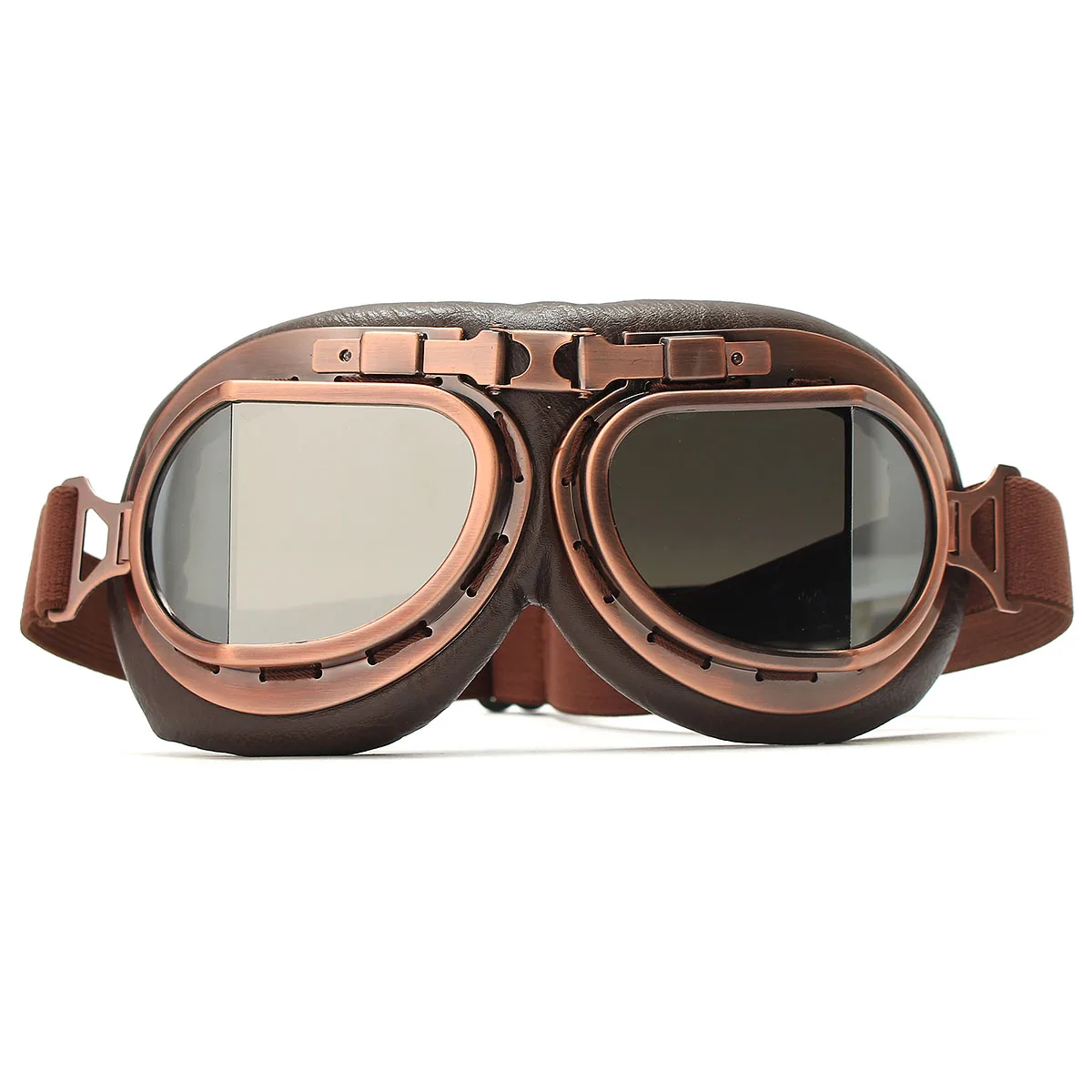 Универсальные Ретро Винтажные защитные очки для мотоциклистов очки для полузащитного/открытого лица шлем - Цвет: Серебристый