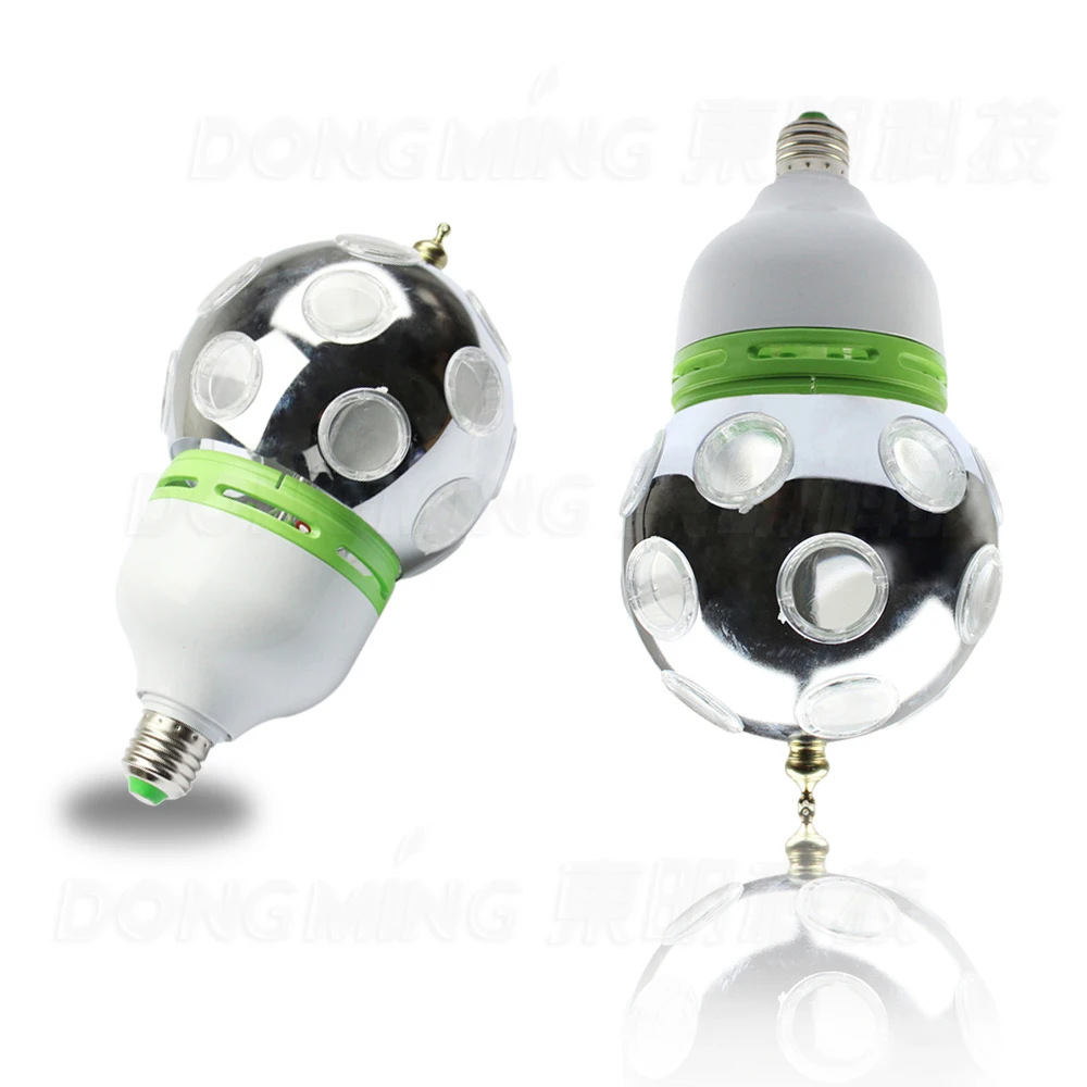 

Free Shipping Auto Rotative Stage lights Full Color 1W E27 LED Stage Light RGB Mini DJ Disco led Bulb Lamp