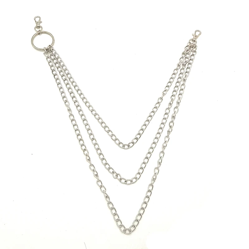 Tres capas Llavero Jean cintura llaveros Punk gancho Llavero pantalones Llavero Biker Portachiavi gran anillo Chaveiro