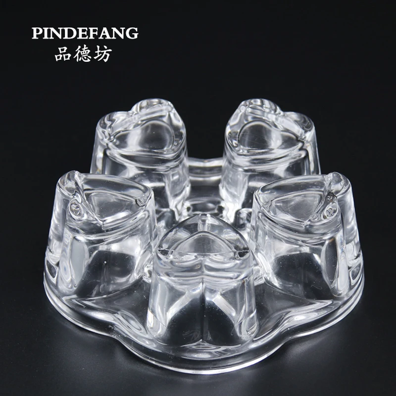 PINDEFANG Love Heart Glass Tea Warmer Tea pot Heating with