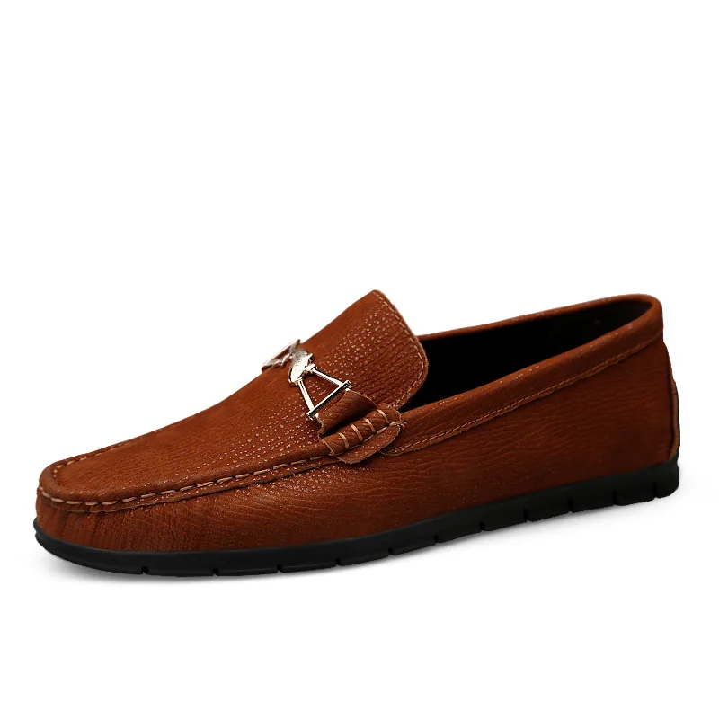 Designer dark Mans Chaussures En Plat Mocassins brown Cuir Véritable De Bateau Clax Respirant Black 2019 D'été Brown Hommes odCexrWB