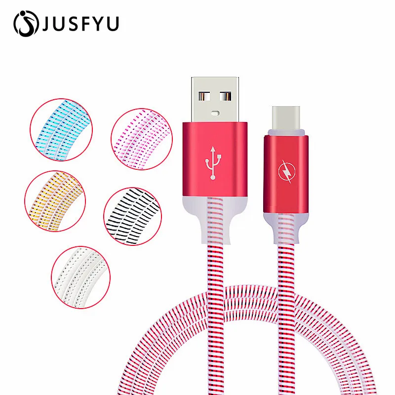 

JUSFYU LED Lumines USB Cable For iPhone X 8 7 6S Plus 5S SE 5 Charging For Xiaomi mi8 Charger Cable Mobile Phone Cables Mobile