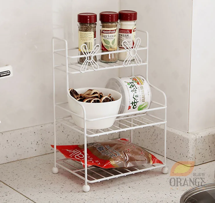 Small frame, wrought iron shelf mini cosmetics