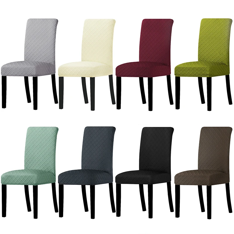 

Concave shape knitting Fabric Solid Color Chair Cover Elastic Chair Covers Stretch Slipcovers Banquet Hotel Dining Office