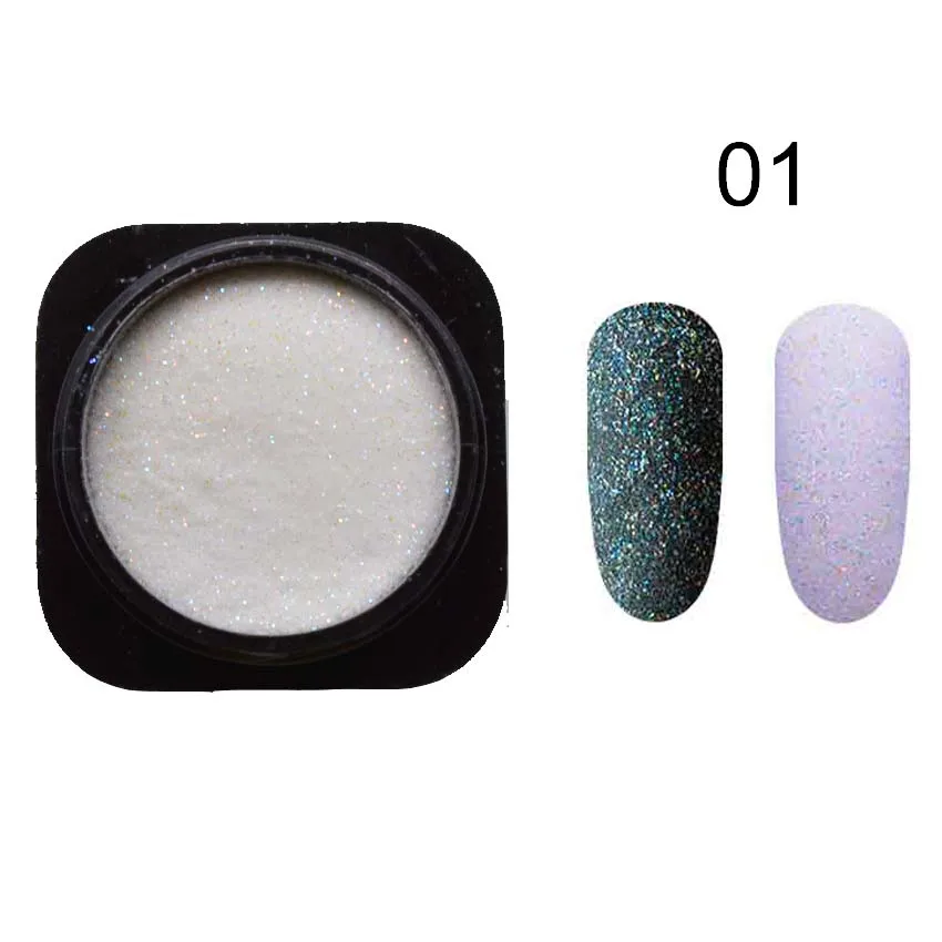 1 г/кор. шерстяной сахар для ногтей Starlight матовый сахарный эффект блестящая пудра для украшения ногтей сияющая пыль Маникюр SF3060 - Цвет: 01