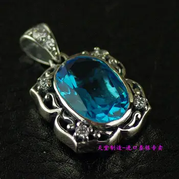 

Thailand imports, girls retro 925 Sterling Silver Pendant inlaid Zircon