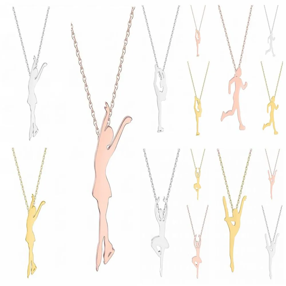 

Модные подвески QIAMNI для танцев балерины, фигурок, катания на коньках, ожерелья, спортивные украшения для катания на коньках, памятный подарок на день рождения