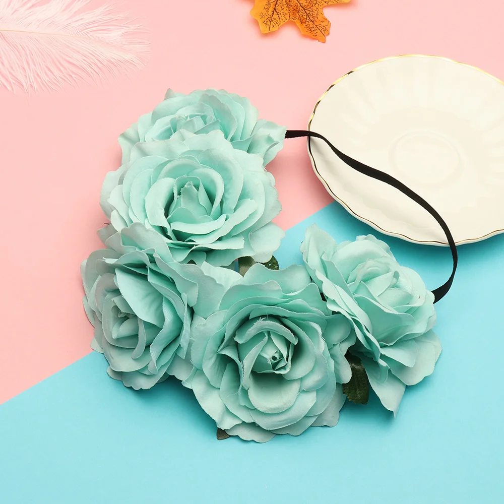 New Wedding Flower Crown Head Band Women Wedding Floral Head Wreath Bridesmaid Bridal Headpiece Female Flower Headband Dropship vintage hair clips