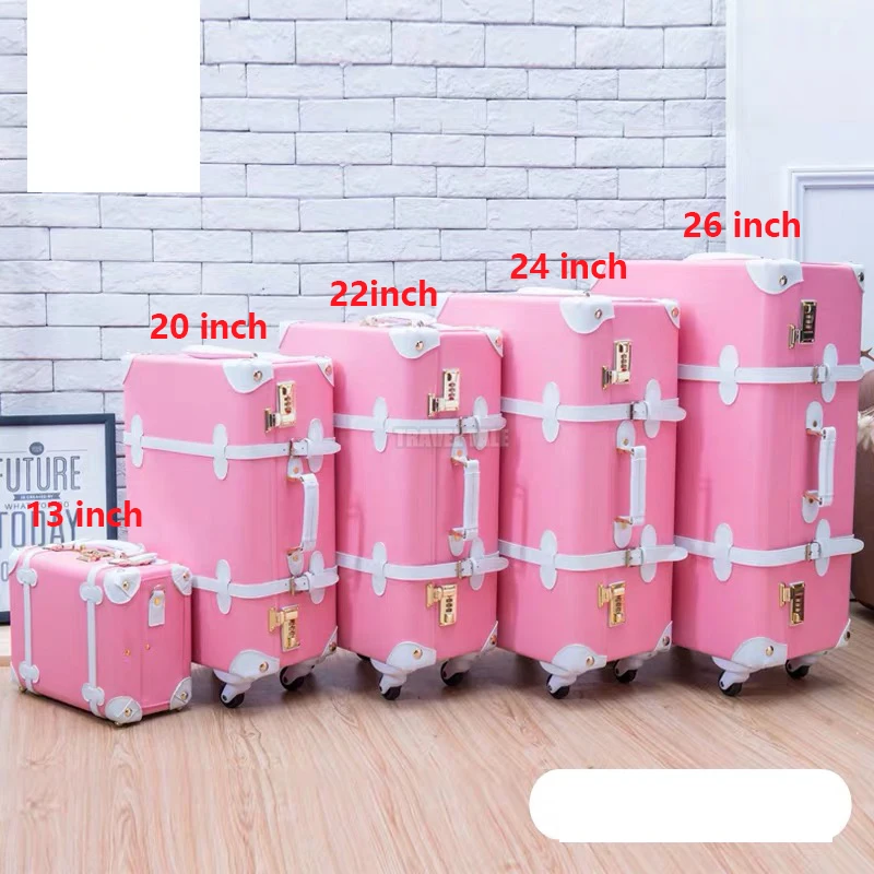 

TRAVEL TALE women cute trolley ladies vintage suitcase set retro rolling luggage set on wheels